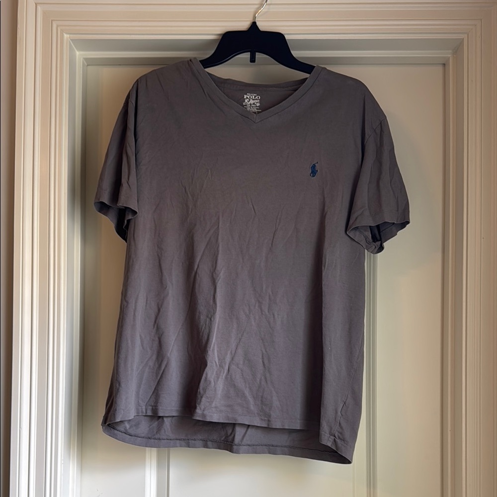Polo by Ralph Lauren Charcoal V-Neck Men's Tee